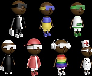 Seven 3D models