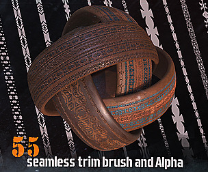 55 Seamless trim pattern alpha and brush