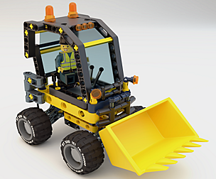Lego Bulldozer and worker Tim