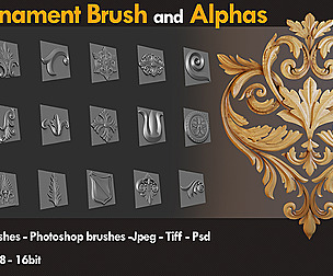50 Ornament Alphas and Brush