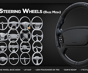 20 Steering Wheels - Base Mesh