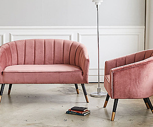 Aaron Velvet Fabric Sofa