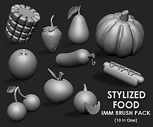 Stylized Food IMM Brushes 10 in one