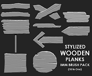 Stylized Wooden Plank IMM Brush Pack 10 inOneVol4