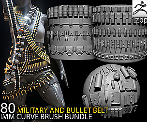 80 military bullet belt Zbrush IMM