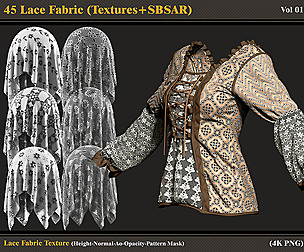 45 Lace Fabric (Textures + SBSAR)
