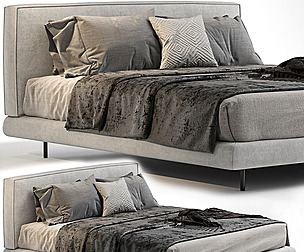 BRASILIA  Double bed By Minotti