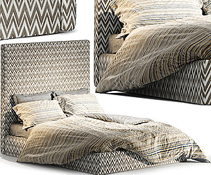 Double bed CREEN HIGH By MissoniHome