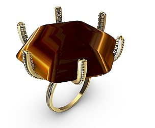 HEXAGON COCKTAIL RING