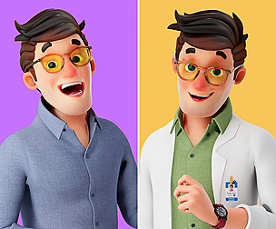 stylized character doctor