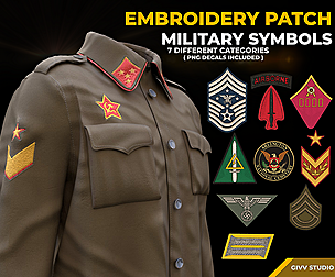 MILITARY SYMBOLS EMBROIDERY PATCHES (+DECALS)