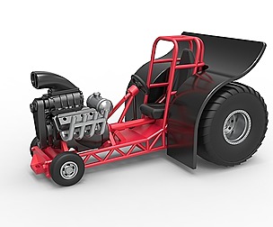 Mini Rod pulling tractor Scale 1:25