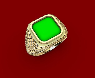 CABOCHON TEXTURED SIGNET RING STL VERIFIED