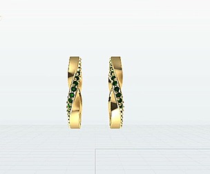 Mobius Huggie Hoop Earrings with Gemstones