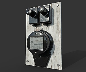 Vintage Electrical Panel with Electricity Meter