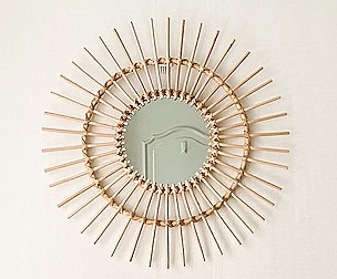 bamboo rattan mirror