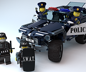 Police Car Lego and Squad