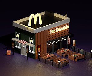 3D mcdonalds model/ Blender/ 3D model/ Prop/