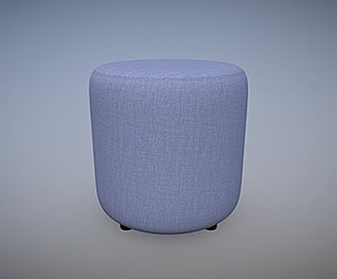 Round Fabric Ottoman