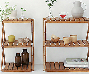 DUGLAS Shelf 3 Tier Acacia