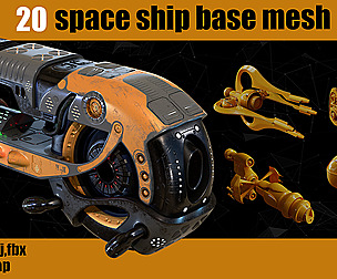 20 space ship Base Mesh (Clean UV) _VOL04