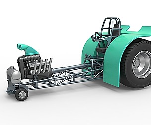 Pulling tractor with single V8 engine 1:25