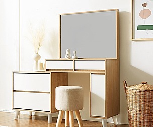 Rachel extended dressing table with mirror