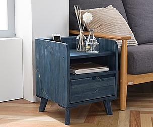 Buffley Solid Wood Smart Bed Side Table