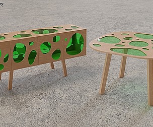 Aquario - designer table and cabinet