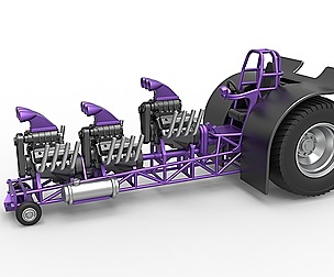Pulling tractor with 3 engines V8 1:25