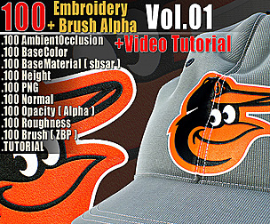 100 Embroidery  Brush Alpha Vol01