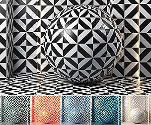 (4k)(6color)Ceramic tile set 04(seamless,pbr)