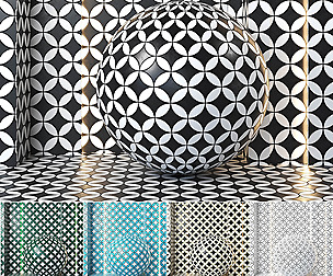 (4k)(5color)Ceramic tile set 05(seamless,pbr)