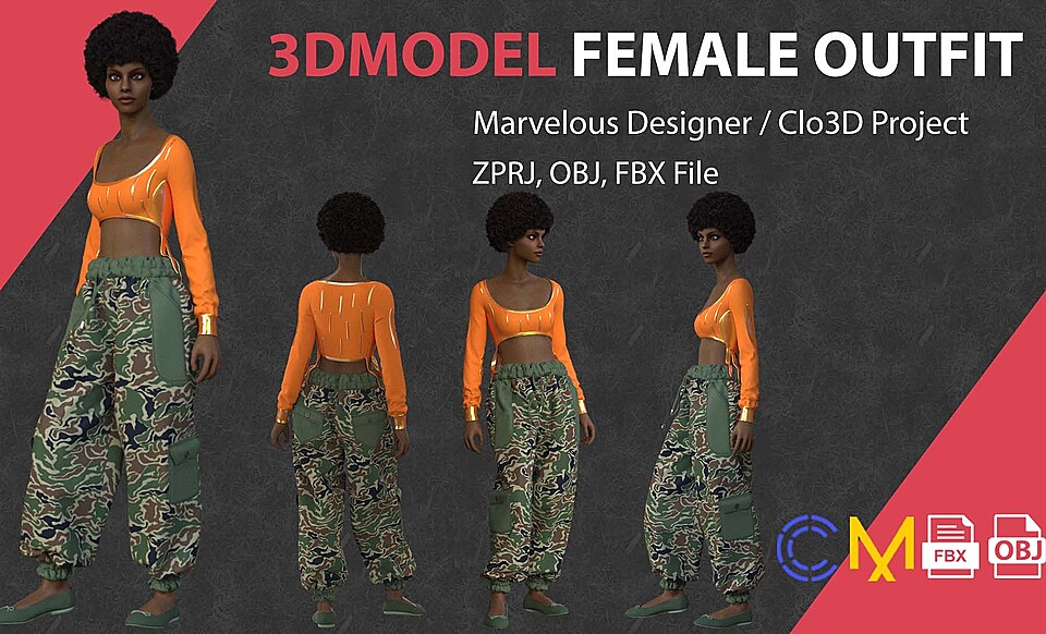 Outfit Female Marvelous Designer And Clo3d