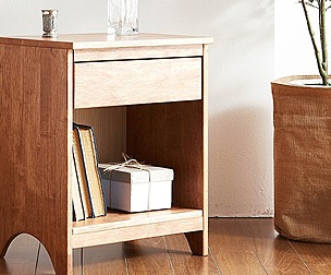 Bell rubber simple solid wood mini bedside