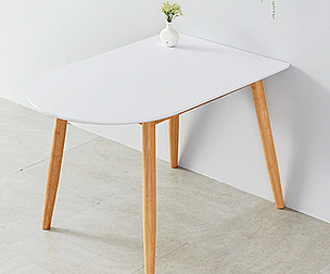 1200 White Semicircle HPL Table