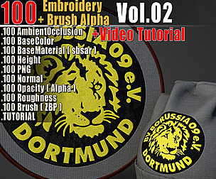 100 Embroidery  Brush Alpha Vol02