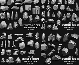 STYLIZED ROCKS MEGA PACK (4 IN ONE - 82 BRUSHES)