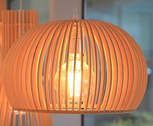 Rattan LED Wood Pendant Light