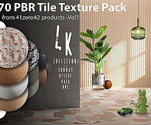 70 PBR Tile Texture Pack-41zero42 products-Vol1