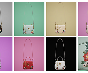 Flower embroidery handbag with 7 colors