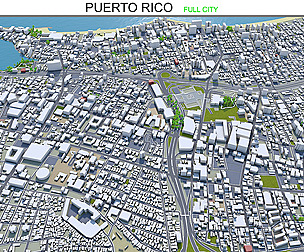 Puerto city Rico 3d model 200km