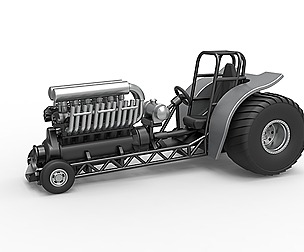 Mini Rod pulling tractor V12 engine 1:25