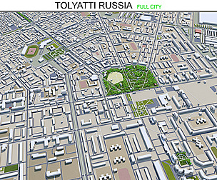 Tolyatti city Russia 3d model 60km