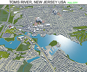 Toms River city New Jersey USA 3d model 60km