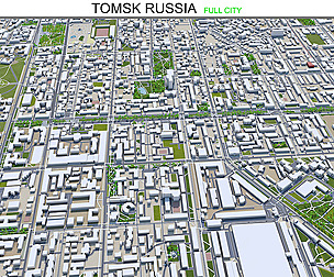 Tomsk city Russia 3d model 60km