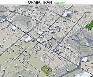 Urmia city Iran 3d model 40km