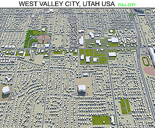 West Valley City Utah USA 3d model 40km