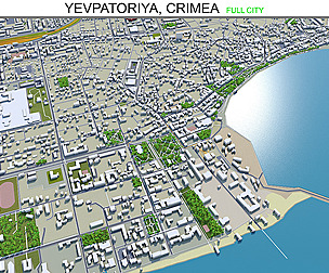 Yevpatoriya city Crimea 3d model 30km