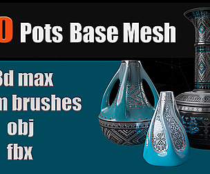 120 Pots Base Mesh(Clean UV) + IMM Brush